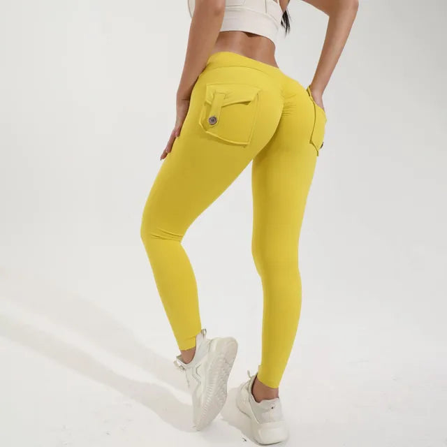 Leggins tipo cargo con levantamiento de glúteos