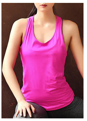 Camisas casuales de yoga sin mangas para mujer