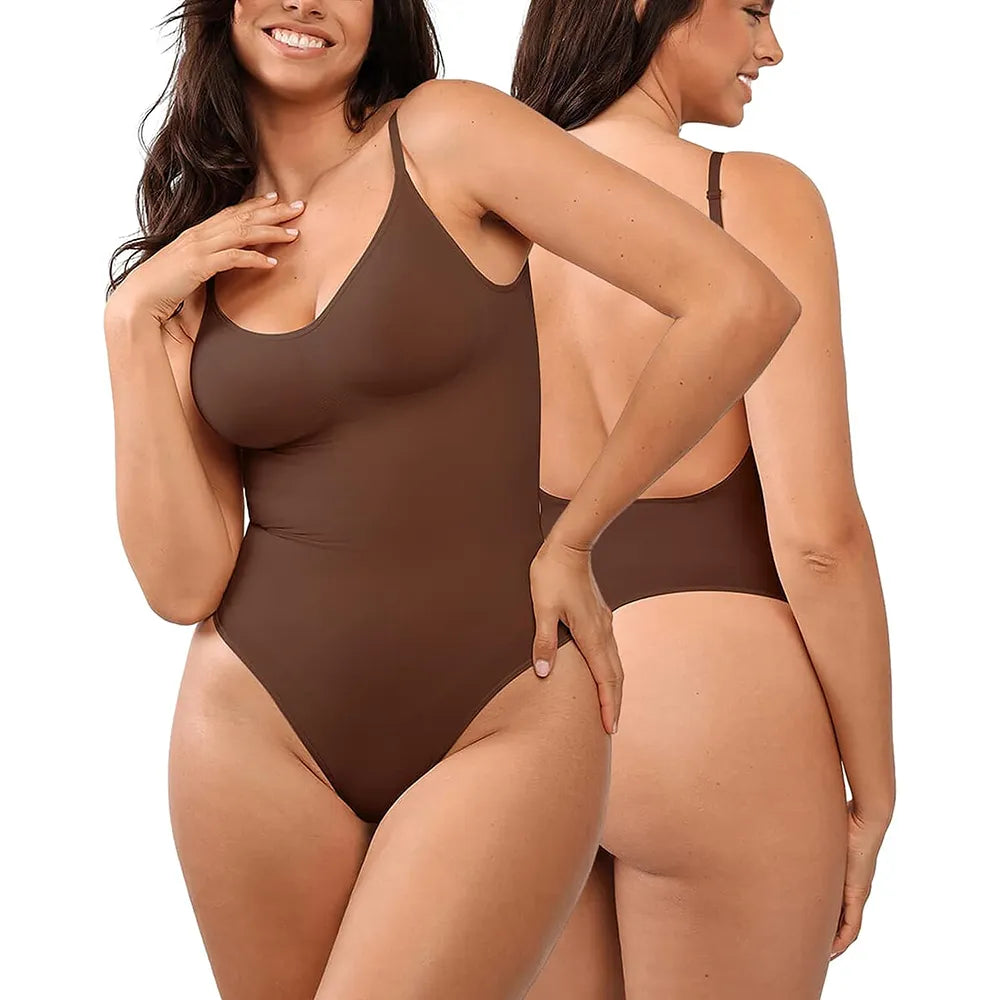 Body con espalda descubierta para mujer, ropa moldeadora, Tanga, Control de abdomen sin costuras, levantador de glúteos, corsé moldeador de cuerpo, camisola adelgazante, Tops