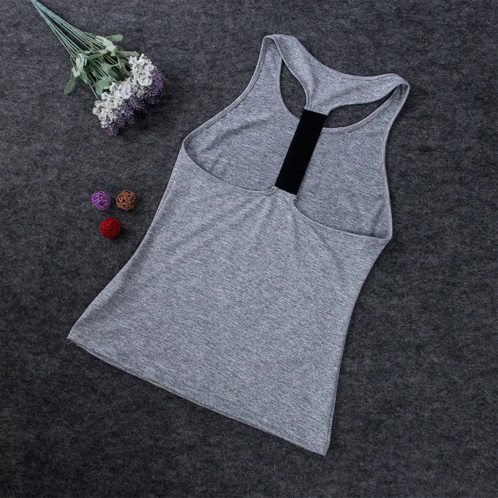 Camisas casuales de yoga sin mangas para mujer