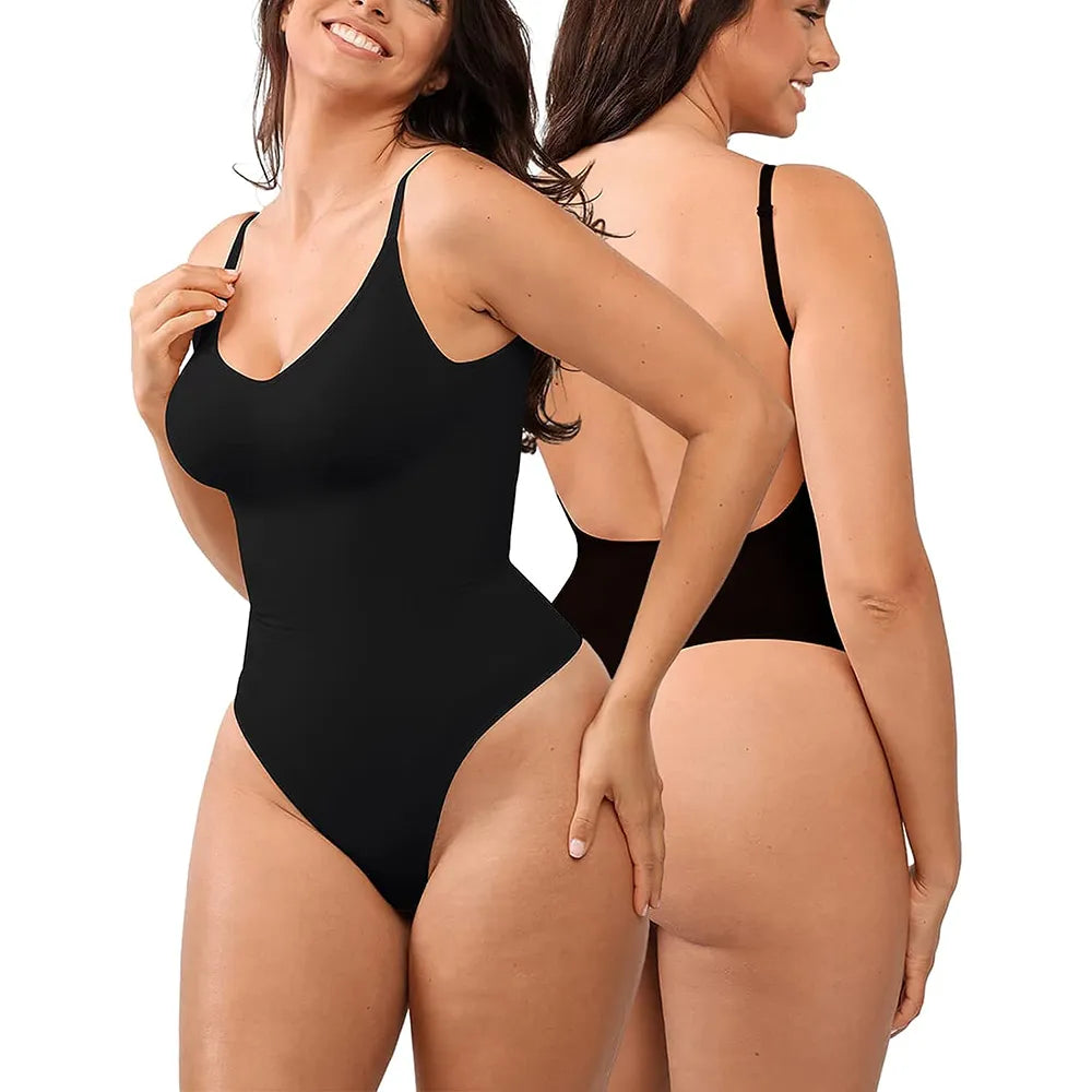 Body con espalda descubierta para mujer, ropa moldeadora, Tanga, Control de abdomen sin costuras, levantador de glúteos, corsé moldeador de cuerpo, camisola adelgazante, Tops