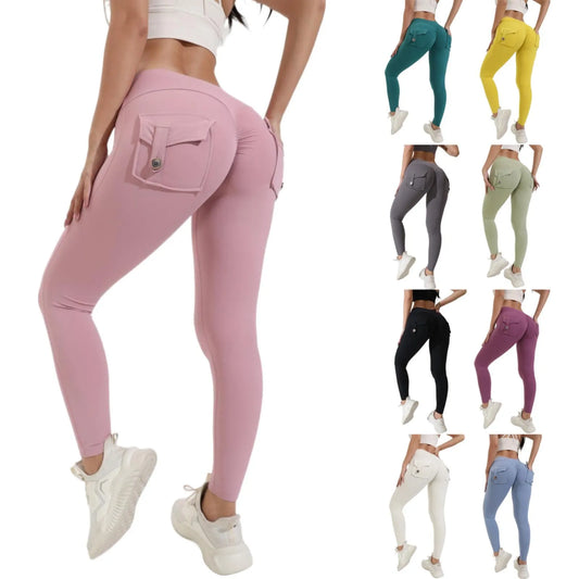 Leggins tipo cargo con levantamiento de glúteos